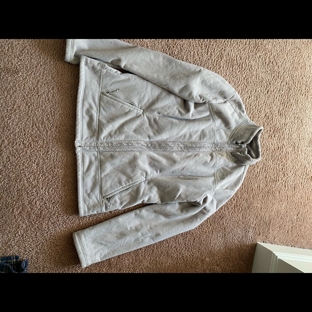 Gray North Face Full-Zip Fleece